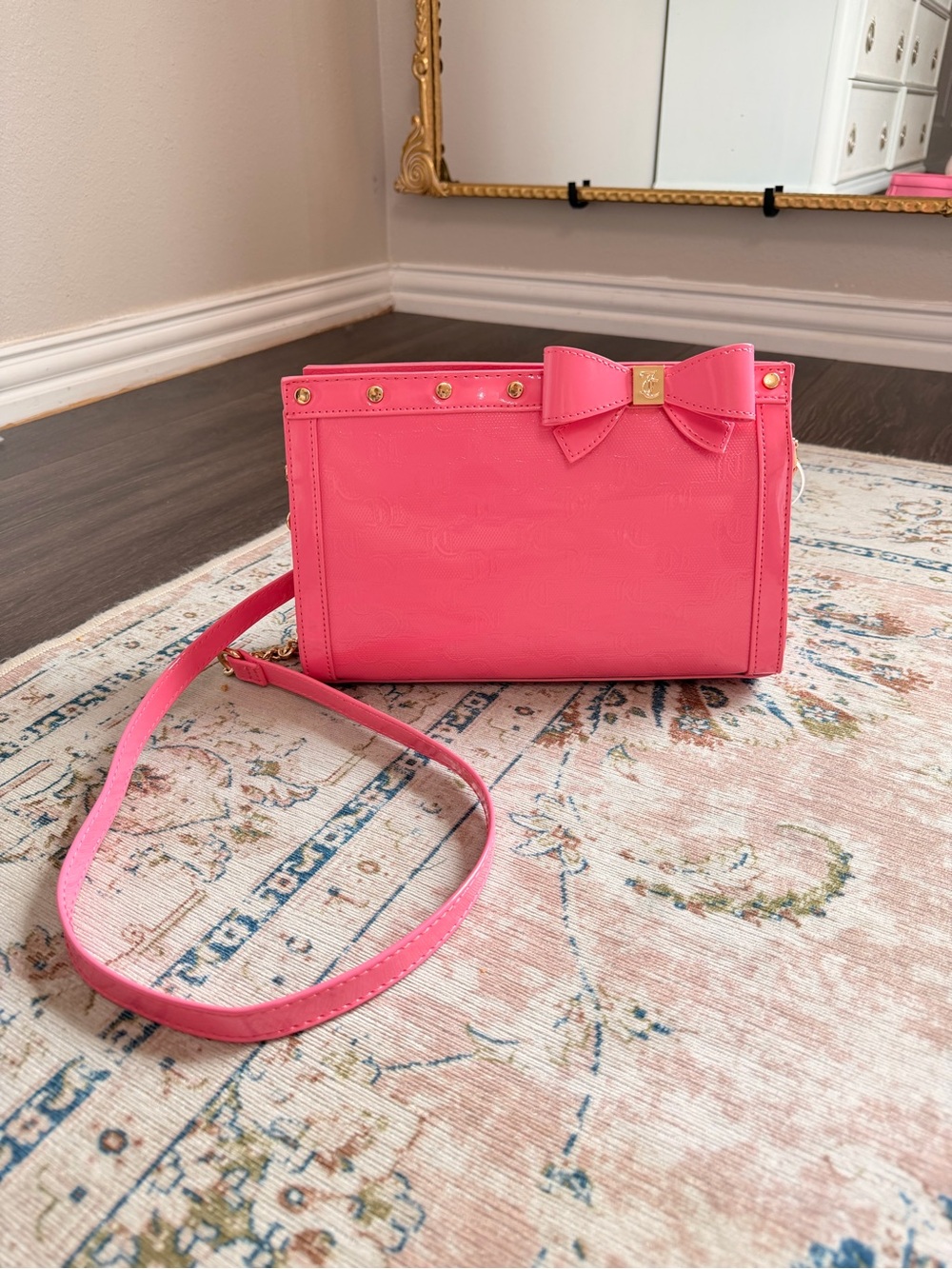 Juicy Couture Hot Pink Bow Crossbody Bag